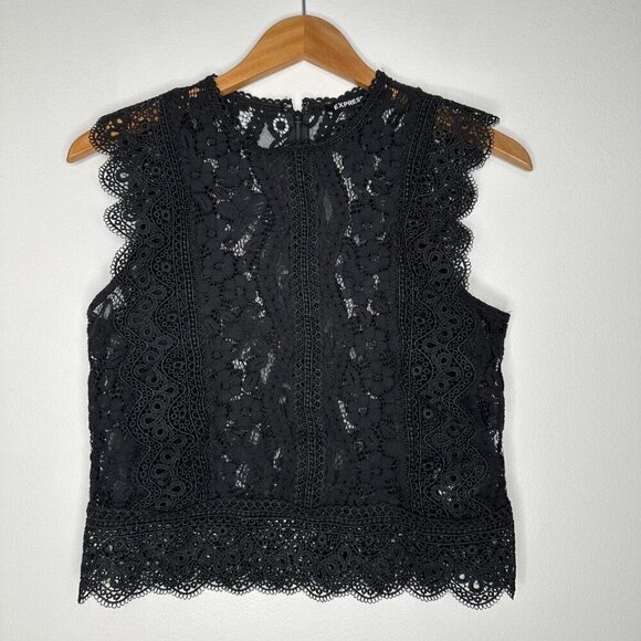 Express Lace Top Black Whimsigoth XS - Picture 1 of 10